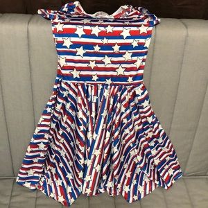 Patriotic Dot Dot Smile Girls Dress 4th of July